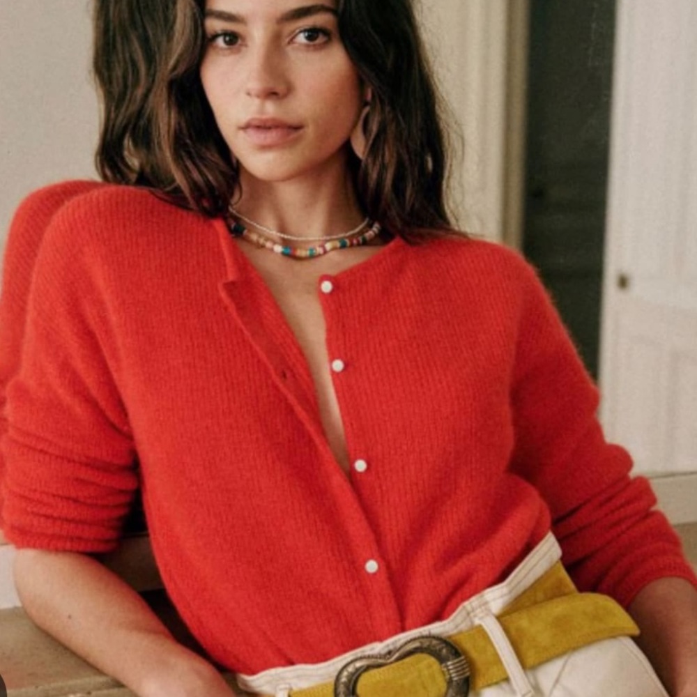 Sezane Gaspard Cardigan Red
